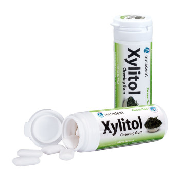 MIRADENT Zahnpflegekaugummi Xylitol grüner Tee