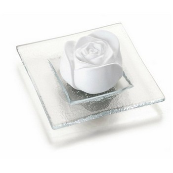 DUFTSTEIN Rosenblüte Glasteller transparent