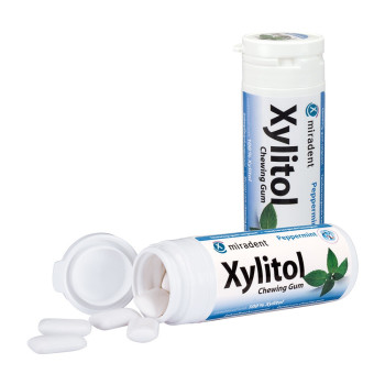 MIRADENT Zahnpflegekaugummi Xylitol Pfefferminz